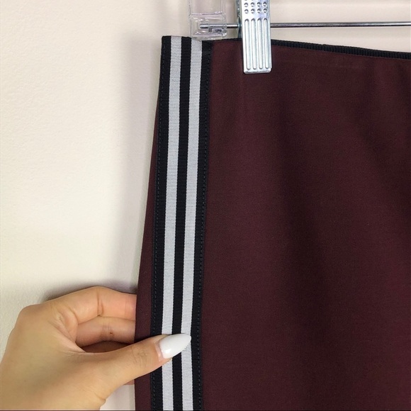 NWT rag & bone Simone Side Striped pants in Burgundy - Picture 10 of 11